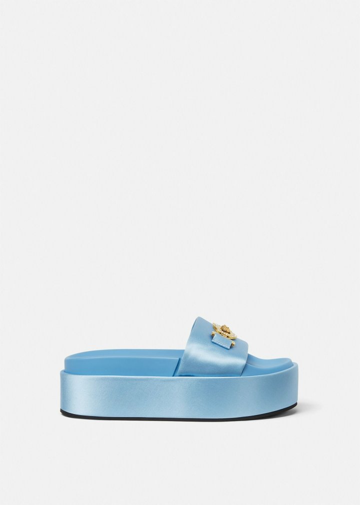 Femme VERSACE Chaussures A Plateforme | Sandales A Plateforme Medusa '95 Bleu Clair